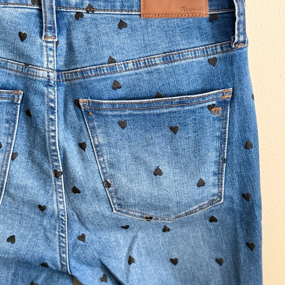 Madewell Heart Print Skinny Jeans 27 High Rise Ankle Denim - Picture 3 of 11
